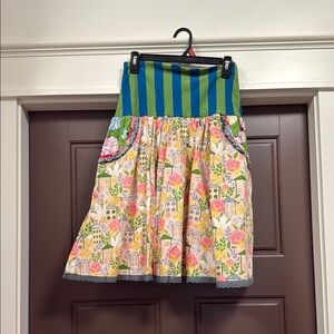 Matilda Jane Colorful Striped and Floral Skirt